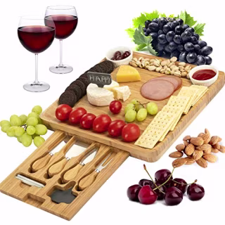 Bamboo Charcuterie Platter & Knife Set