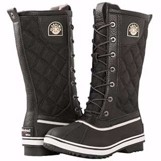 GlobalWin Women's 1907 Black Mid-Calf Winter Snow Boots
