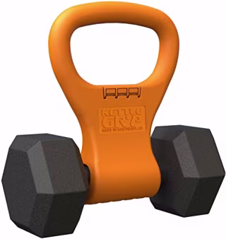 Kettle Gryp - Kettlebell Adjustable Portable Weight Grip Travel Workout Equipment Gear for Gym Bag, Crossfit WOD, Weightlifting, Bodybuilding, Lose Weight | Clamps to Dumbbells | Made in U.S.A.