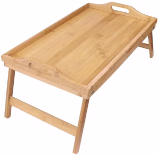 Greenco Bamboo Foldable Breakfast Table, Laptop Desk, Bed Table, Serving Tray