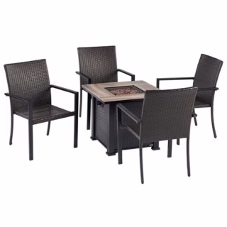 Leisure Classics Harbor Springs 50000 BTU 5-Piece Fire Pit Set. Best outdoor furniture sales 2021.