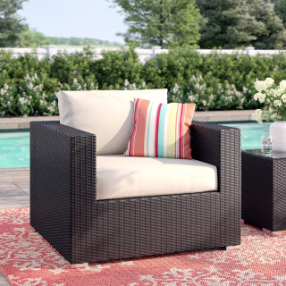 Sol 72 Outdoor Brentwood Patio Chair with Cushions. Best outdoor furniture sales 2021.