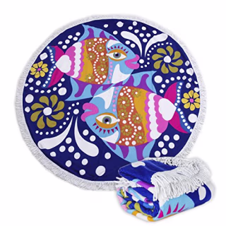 Large Round Picnic Mat Beach Towel. Best Affordable Beach Towels 2021.