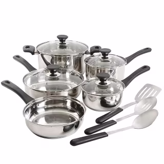 Simply Essential 12-Piece Stainless Steel Cookware Set