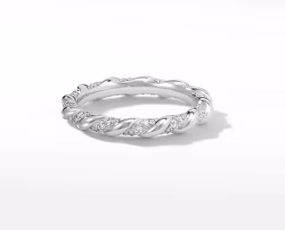 David Yurman DY Unity Wedding Band with Diamonds in Platinum