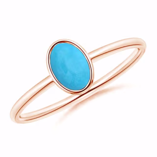 Angara Classic Bezel-Set Oval Turquoise Ring