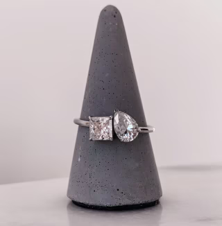 Zen Moissanite The Tiana Toi & Moi Ring