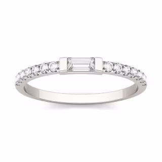 Charles & Colvard Forever One Step Cut Baguette Moissanite Multi Stone Wedding Band