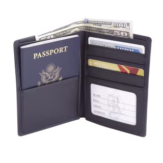 ROYCE New York Leather RFID Passport Case & Wallet