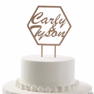 Oriental Trading Personalized Couple's Names Geometric Cutout Cake Topper