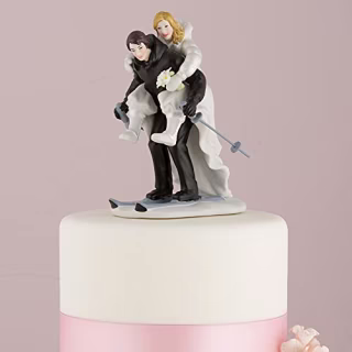 Winter Skiing Porcelain Wedding Cake