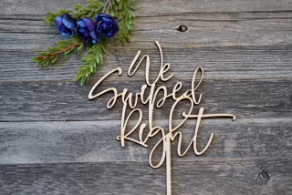 Blush Wood Co We Swiped Right Topper