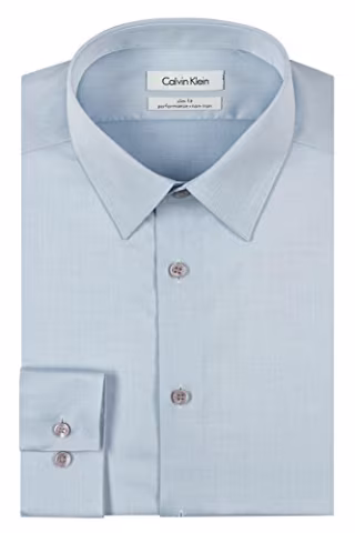 Calvin Klein Men's Dress Shirt Slim Fit Non-Iron Herringbone