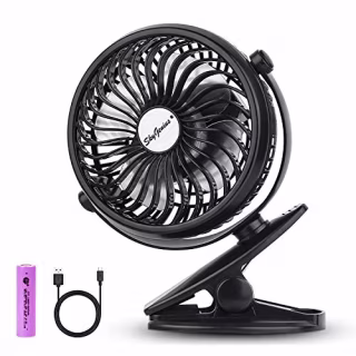 SkyGenius Battery-Operated Clip-On Mini Desk Fan