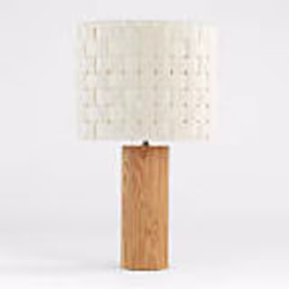 Crate & Barrel x Shinola Parker Wood Table Lamp with Woven Canvas Shade