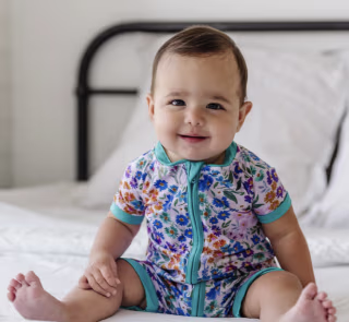 Little Sleepies Sweet Pea Floral Bamboo Viscose Shorty Zippy
