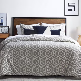 Bed Bath & Beyond 3B Geometric Jacquard 3-Piece King Comforter Set in Natural