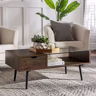 Walker Edison Montclair Mid Century Modern Two Toned Coffee Table
