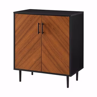 Walker Edison Fehr Mid Century Modern 2 Door Bookmatch Accent Cabinet