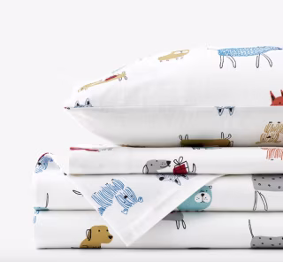 The Company Store Legends Hotel Dogs Queen Sheet Set
