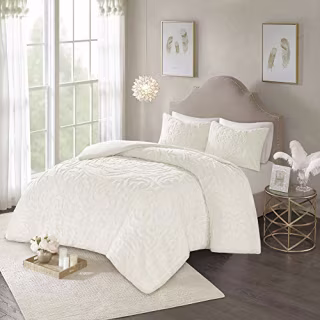 Madison Park Virginia 3-piece Cotton Chenille Medallion Duvet Cover Set