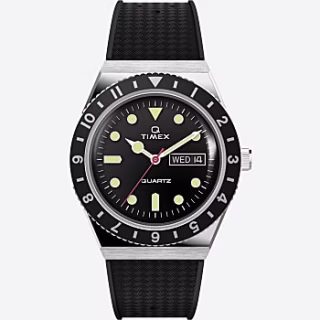 Q Timex 38mm Synthetic Rubber Strap Watch