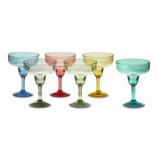 DuraClear Tritan Outdoor Multicolor Margarita Glasses
