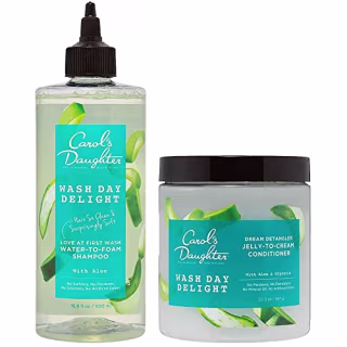 Carol's Daughter Wash Day Delight Sulfate Free Clarifying Shampoo and Conditioner Set with Aloe ($22 Value) - For Curly, Natural Hair, 2 Full Size Products