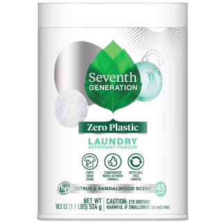 Seventh Generation Zero Plastic Powder Citrus &amp; Sandalwood Laundry Detergent
