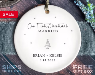 Keptsake First Christmas Married Ornament