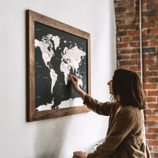 World Map Push Pin Travel Wall Art