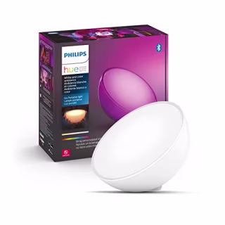 Philips Hue Go White and Color Portable Dimmable LED (Bluetooth &amp; Zigbee) Smart Light Table Lamp, White