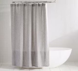 Pottery Barn Belgian Flax Linen Waggle Shower Curtain