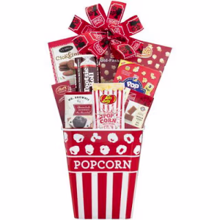 Family Movie Night Popcorn and Sweets Gift Basket