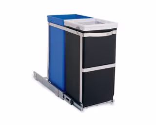 simplehuman 35 Liter / 9.3 Gallon Under Counter Kitchen Pull-Out Recycling Trash Can, Heavy-Duty Steel Frame
