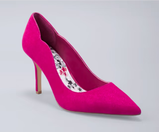 Scalloped Suede Pumps
