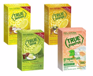 True Lemon, Lime, Orange & Grapefruit 32ct Boxes Sampler Pack (4 packs)