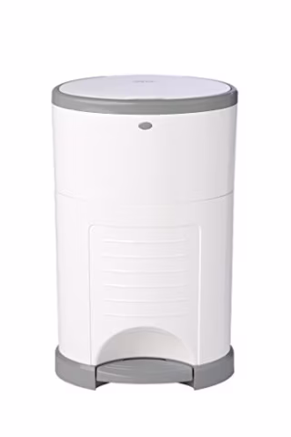 Dekor Classic Hands-Free Diaper Pail | Easiest to Use | Just Step - Drop - Done | Doesn't Absorb Odors | 20 Second Bag Change | Most Economical Refill System | White