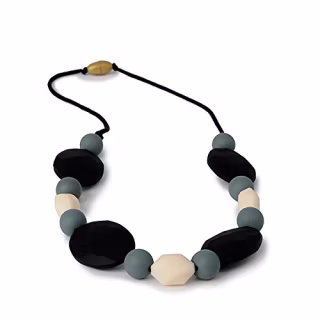 Chewbeads Tribeca Teething Necklace, 100% Safe Silicone - Black