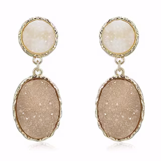 MVCOLEDY Druzy Stud Earrings