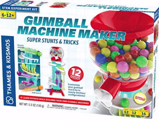 Thames & Kosmos Gumball Machine Maker - Super Stunts & Tricks Science Experiment Kit, Build Your Own Gumball Machines with Lessons in Physics