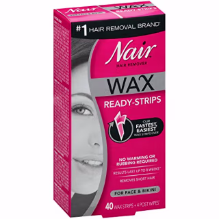 Nair Wax Ready-Strips for Face and Bikini, 40 Count