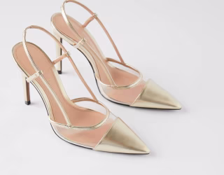 Zara Heeled Slingback Vinyl Shoe