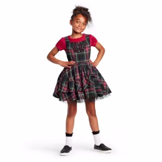 Plaid Sleeveless Square Neck Minidress