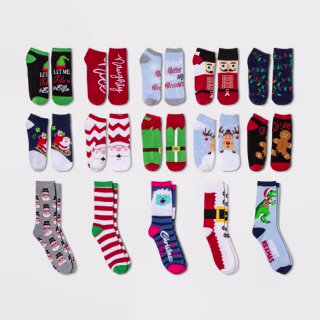 Women's Santa Selfie 15 Days of Socks Advent Calendar