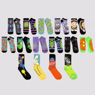 Men's Rick and Morty 15 Days of Socks in a Box Socks