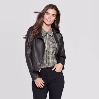 Faux Leather Moto Jacket