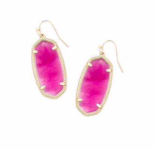 Elle Gold Drop Earrings in Azalea Illusion