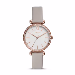 Tillie Three-Hand Gray Leather Watch