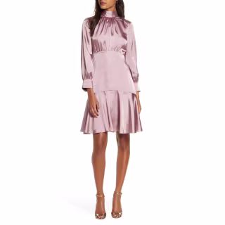 Long Sleeve Fit & Flare Dress